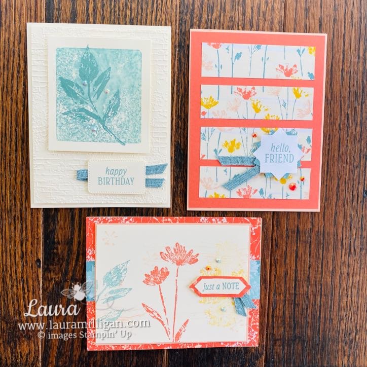 Video Tutorial - A Trio of Cards with Inked & Tiled Bundle - LauraMilligan